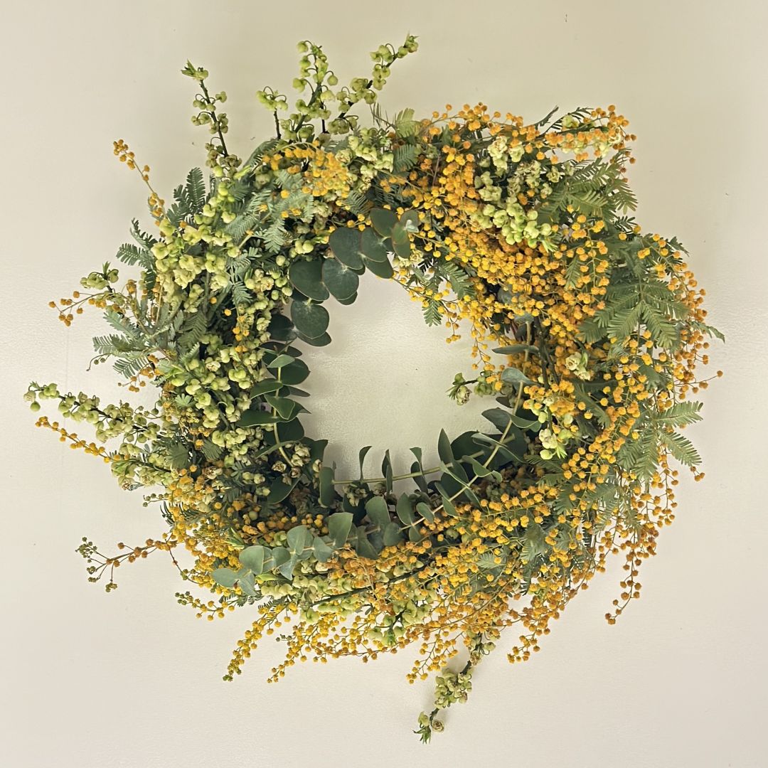 山本文さん ミモザのリース作りワークショップ