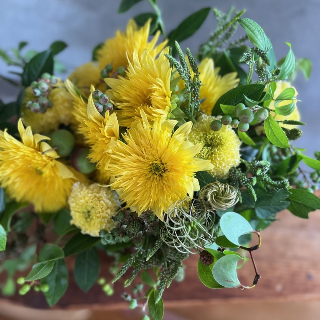 FLOWER griotte ひまわりを使った夏のアレンジメントワークショップ